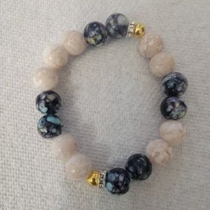 Black and white beaded bracelet.